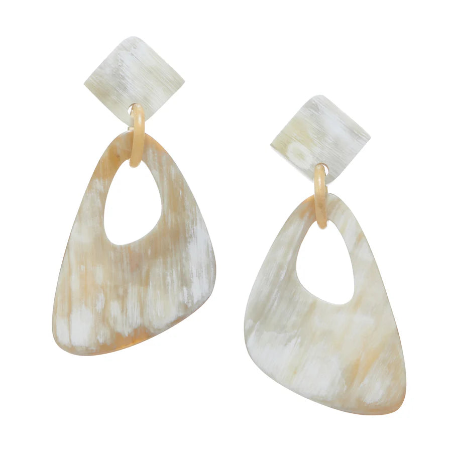 Cute Drop Earrings-Natural Horn Drop Earring