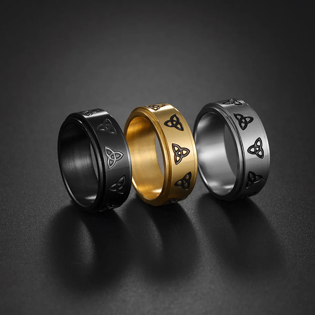 Customizable Diamond Wedding Ring-Fashion Geometric 304 Stainless Steel Gold Plated Men'S Rings