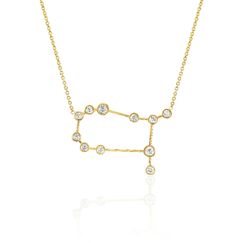 Beaded Gold Necklace-Gemini Constellation Necklace