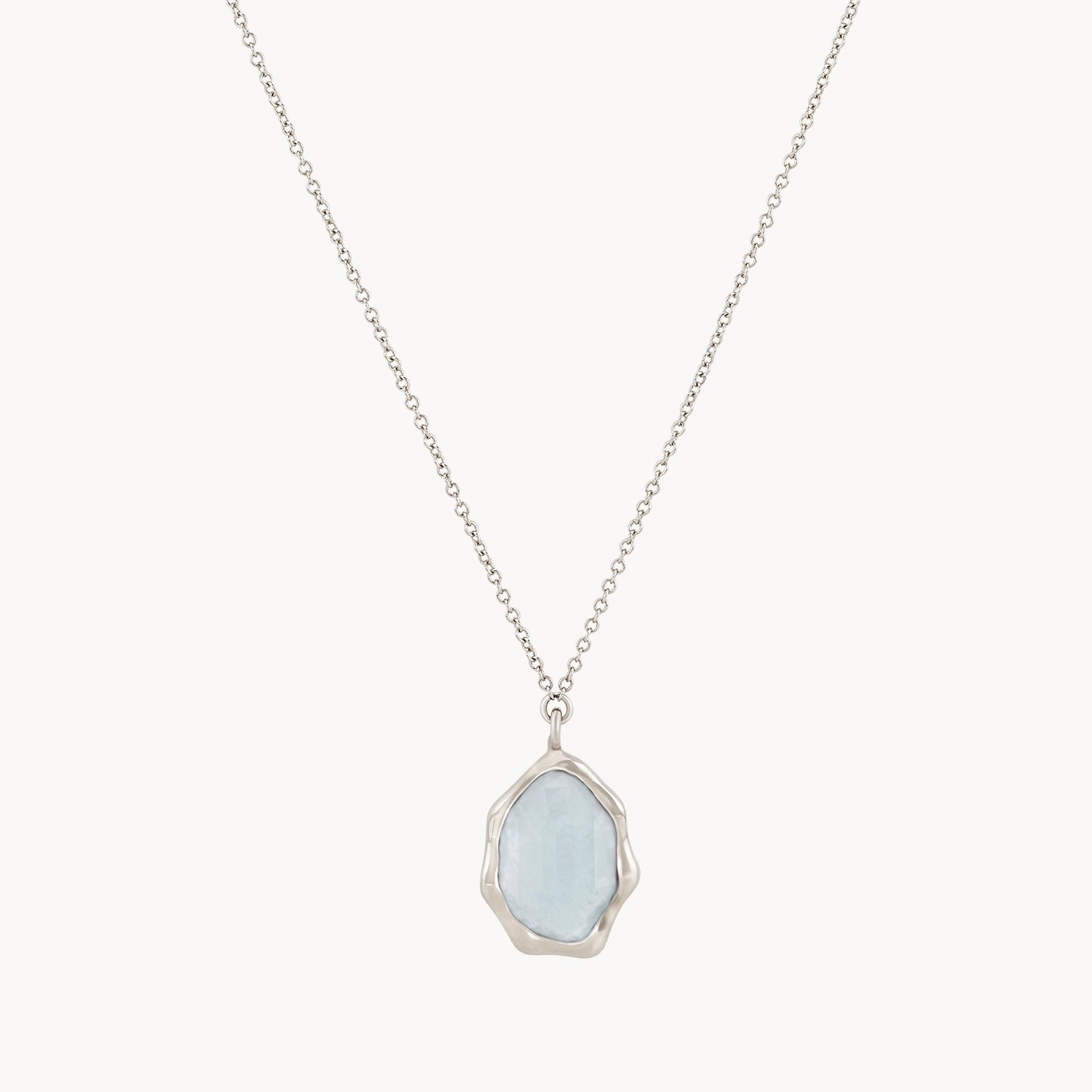 Pearl Drop Necklace-blue chalcedony mood necklace silver - sterling silver, blue chalcedony