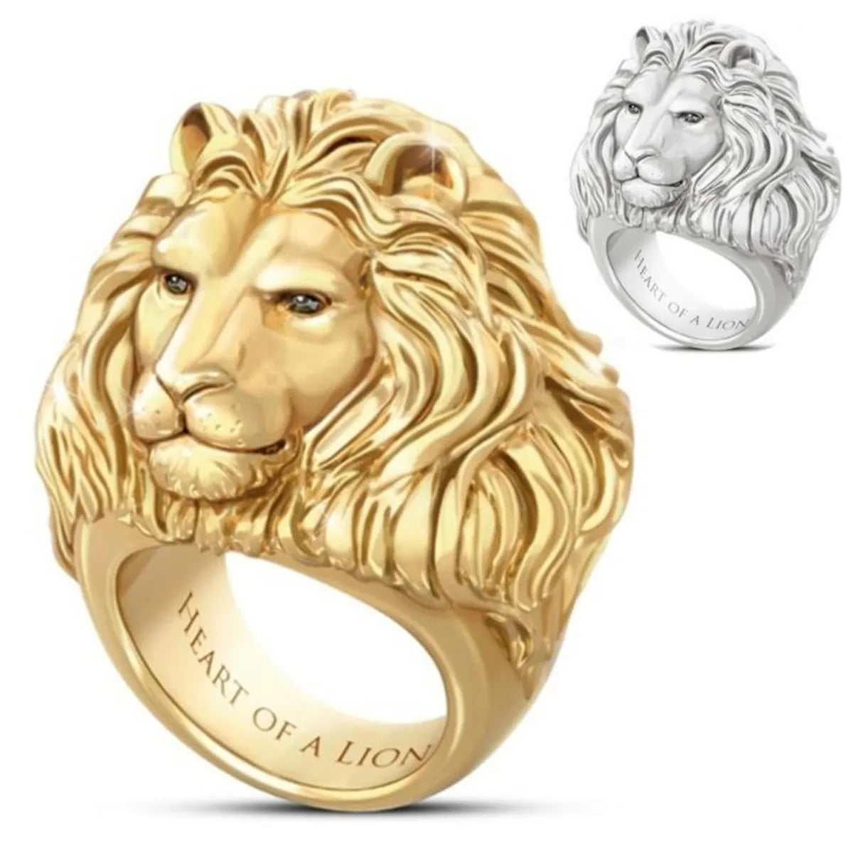 Personalized Wedding Band-Retro Letter Lion Alloy Plating Rings