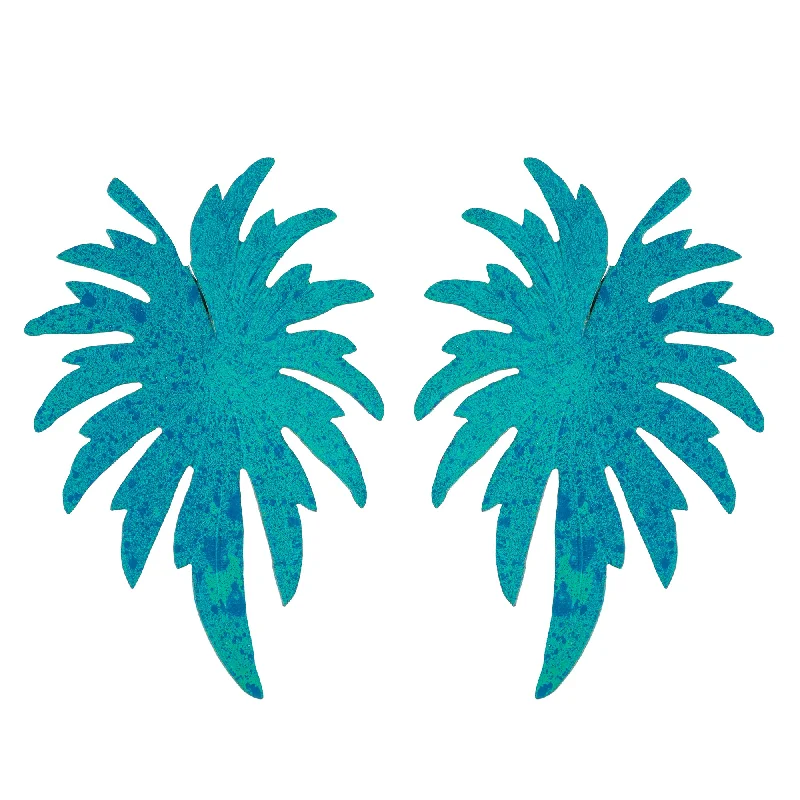 Designer Crystal Earrings-Ocean Palm Earrings