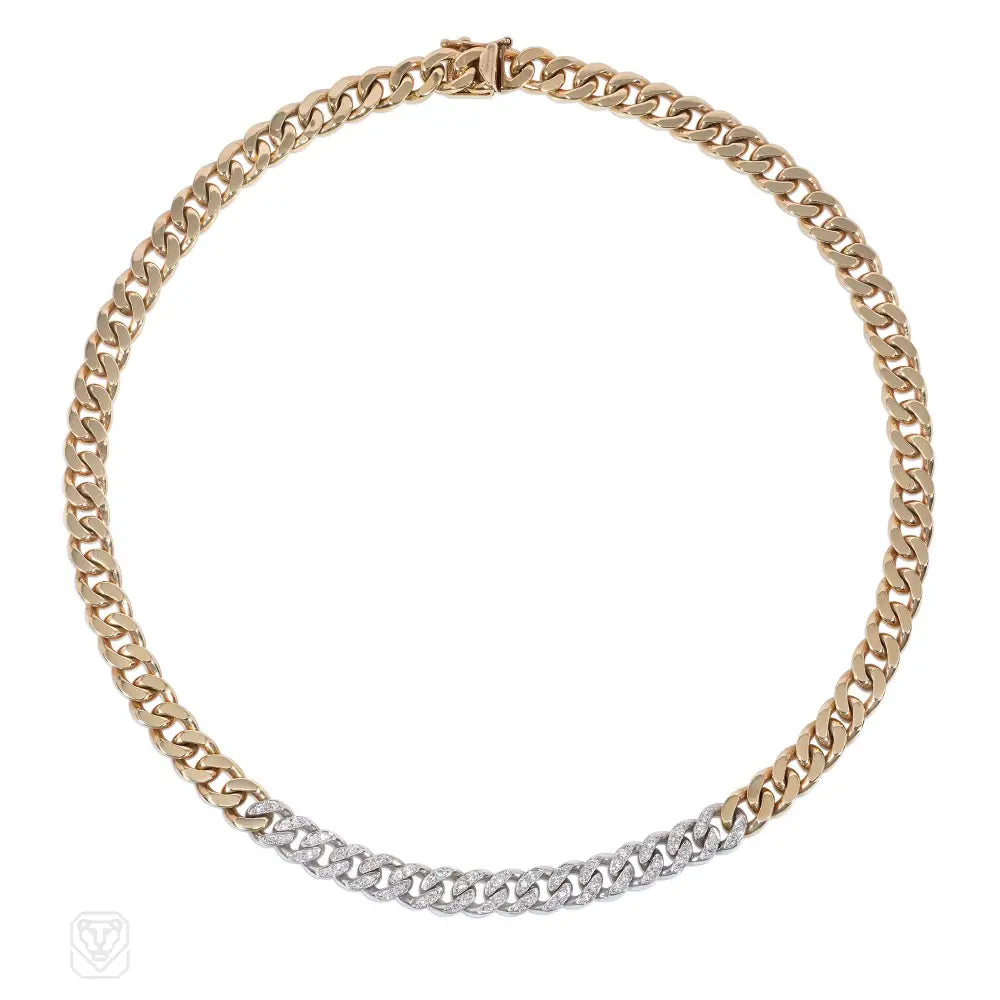 Sapphire Pendant Necklace-Tiffany & Co. gold and diamond cuban link necklace