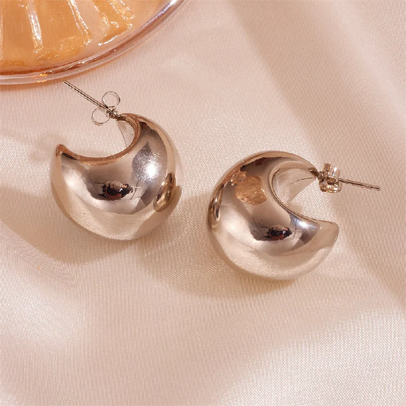 Steel Ear Studs Water Drop Beanie