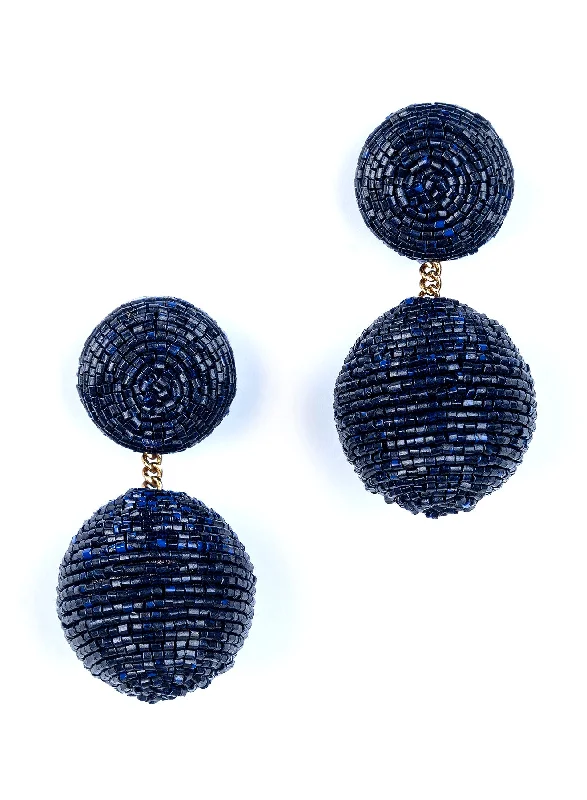 Chunky Gold Earrings-Nica Navy