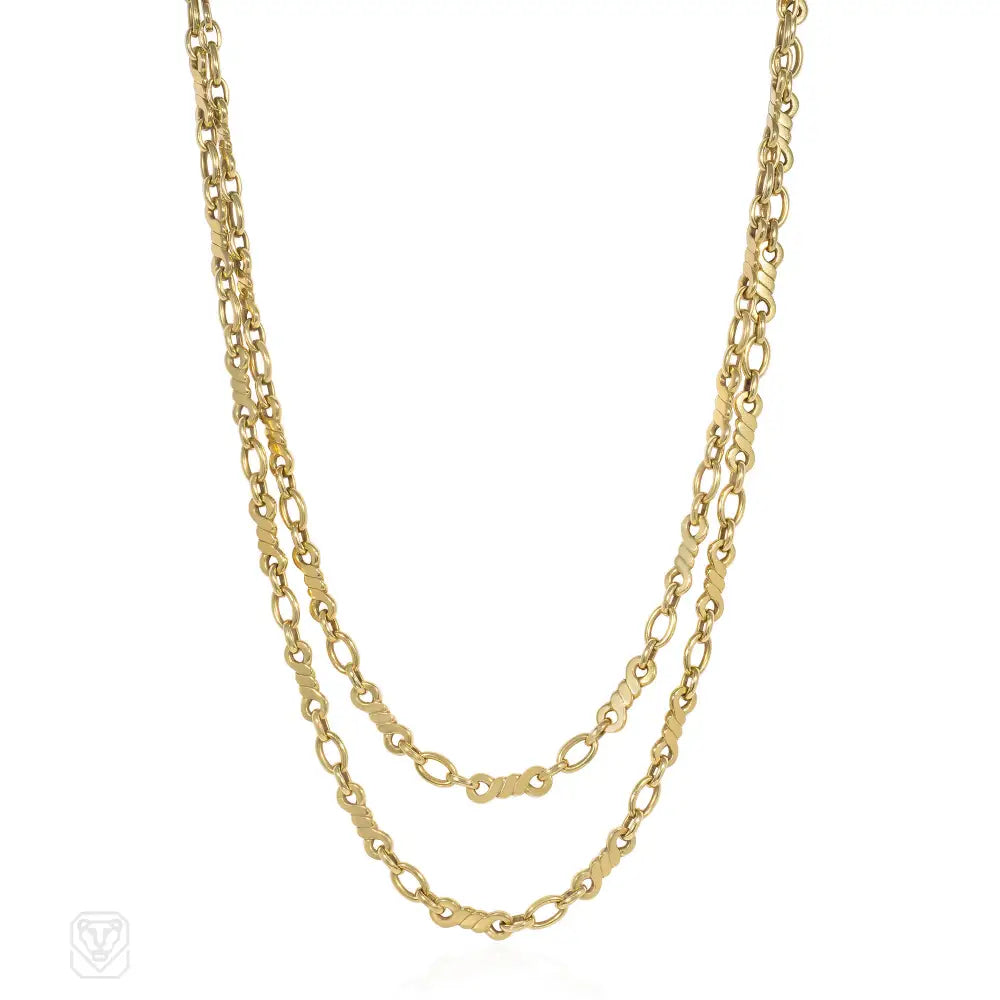 Handcrafted Gold Necklace-Cartier, Italy gold ropetwist necklace