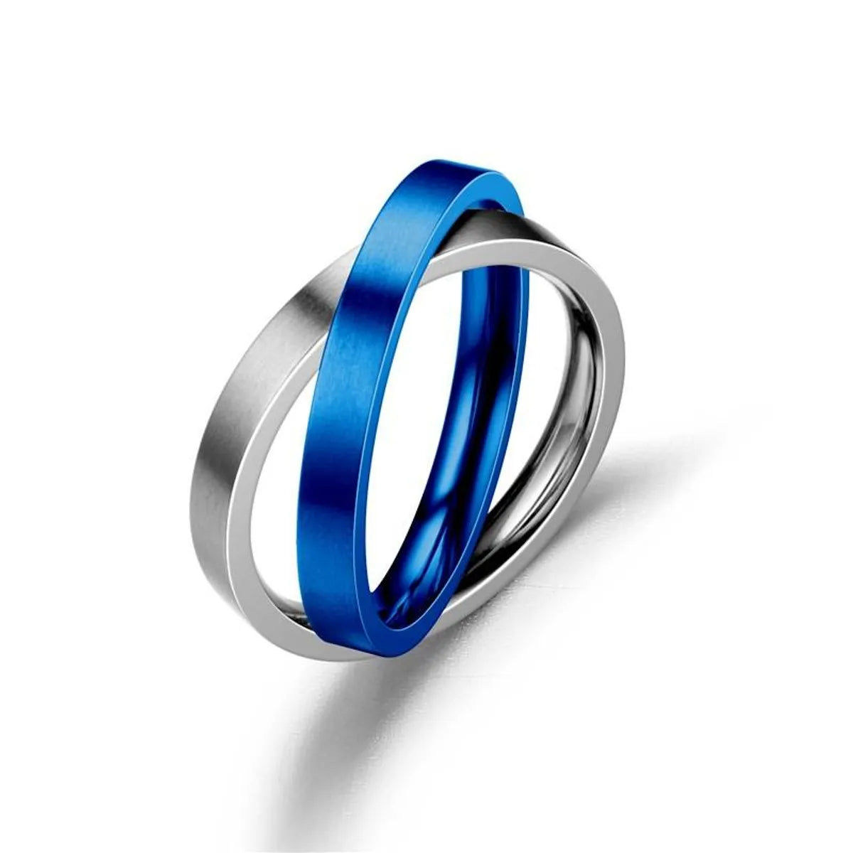 Double Ring Transfer Ring Silver + Blue No. 12